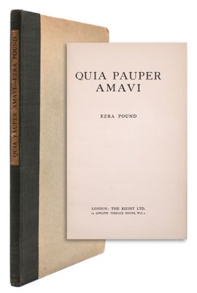 Item #323696 Quia Pauper Amavi. Ezra Pound