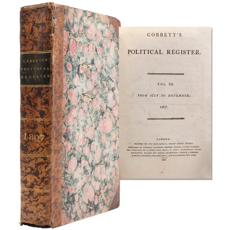 Item #324075 Cobbett's Political Register. Vol. XII from July to December; Vol. XIV from July to December, 1808. William Cobbett.