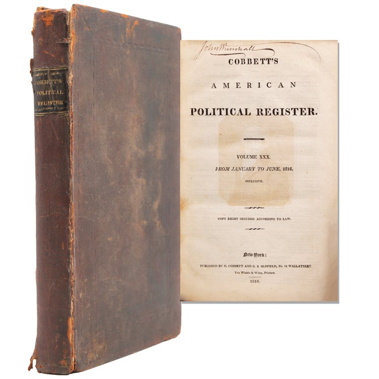 Item #324081 Cobbett's American Political Register. Volume XXX. William Cobbett.