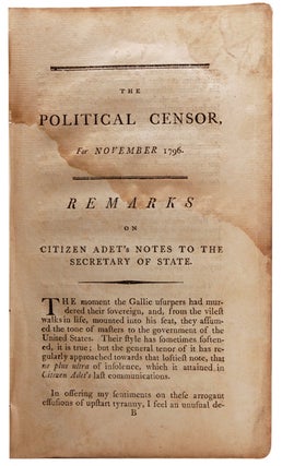 Item #324114 Porcupine's Political Censor, for November 1796: Containing Observations on the...