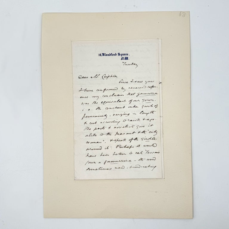 Two Autograph Letters, signed ("Marian E. Lewes") to Frederic, 1st Baron Leighton, 1862... (5/5)