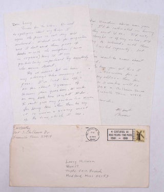 Item #324480 Autograph Letter, signed (“Cormac”), to author Lawrence Millman. Cormac McCarthy