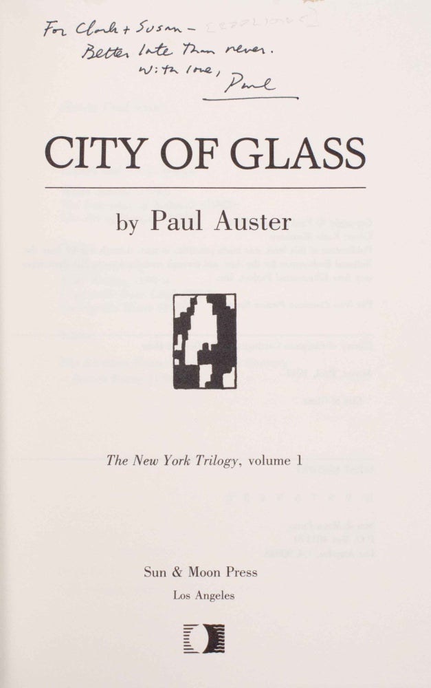 The New York Trilogy: City of Glass; Ghosts; The Locked Room