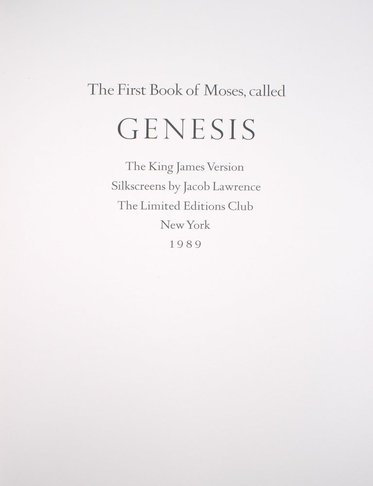 The First Book of Moses, called Genesis