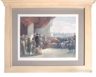 Item #32486 Hand-Colored Lithograph: "Interview with The Viceroy of Eygpt at His Palace,...