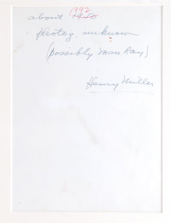Portrait photograph of Henry Miller