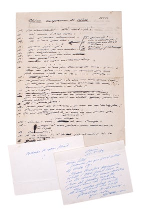 Item #324886 Autograph Manuscript, Chien anagramme de niche, an abandoned fragment of Fin de...