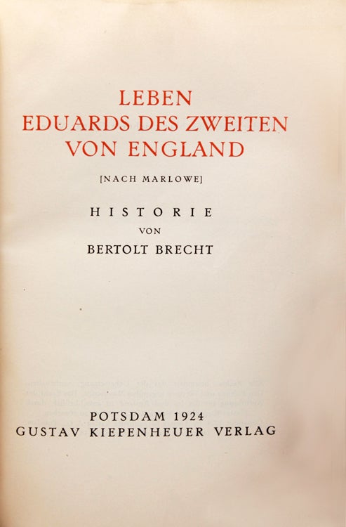 Leben Eduards des Zweiten von England [nach Marlowe]. Historie