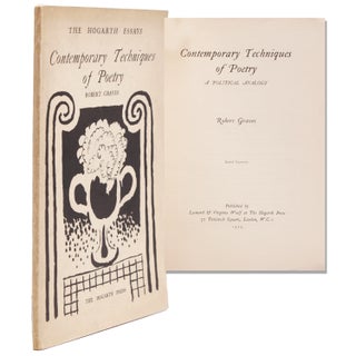 Item #325087 Contemporary Techniques of Poetry. A Political Analogy. Robert Graves