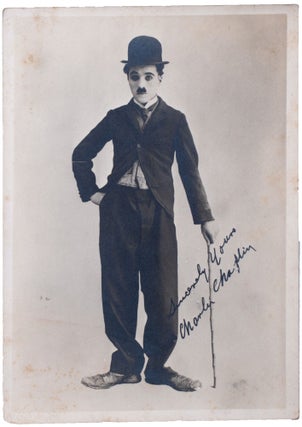 Item #325158 Charlie Chaplin inscribed publicity photograph. Charles Chaplin