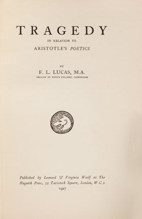 Item #325367 Tragedy in relation to Aristotle’s Poetics. F. L. Lucas
