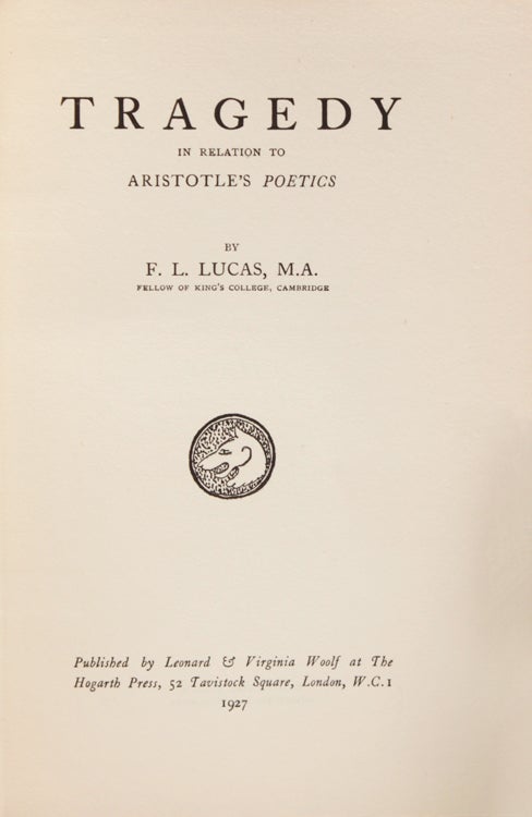 Item #325367 Tragedy in relation to Aristotle’s Poetics. F. L. Lucas.