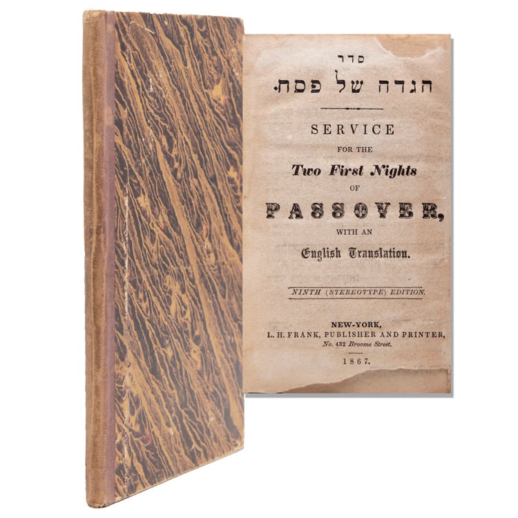Item #325457 Seder Haggadah Shel Pesach. Service for the Two First Nights of Passover, with an English Translation. Judaica.