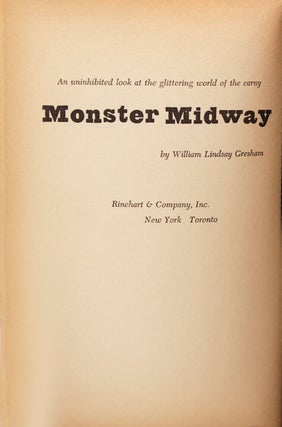 Monster Midway. An Uninhibited Look At the Glittering World of the Carny