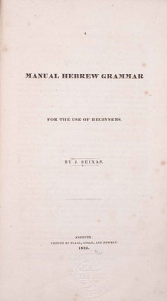 A Manual of Hebrew Grammar
