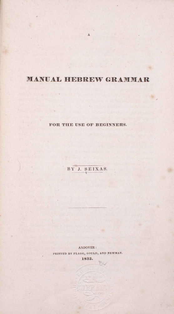 A Manual of Hebrew Grammar
