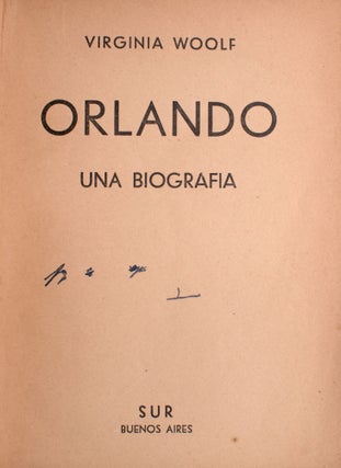 Item #326848 Orlando. Una biografía [Traducción directa de Jorge Luis Borges]. Jorge Luis...