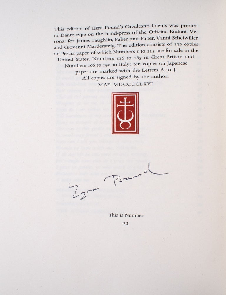 Ezra Pound’s Cavalcanti Poems