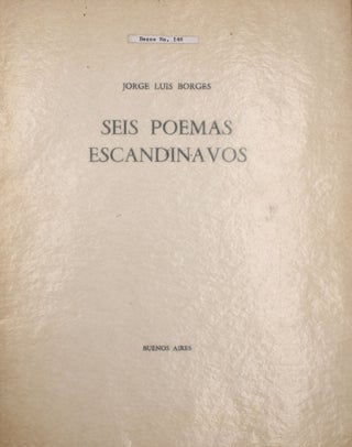 Item #327250 Seis Poemas Escandinavos. Jorge Luis Borges