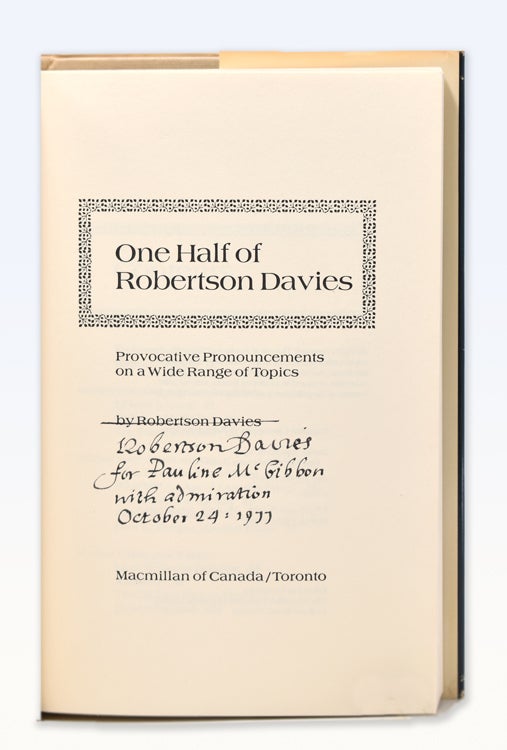 One Half of Robertson Davies