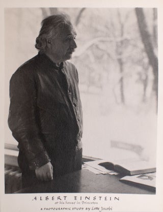 Item #329332 Albert Einstein at his house in Princeton, a photographic study. Albert Einstein,...