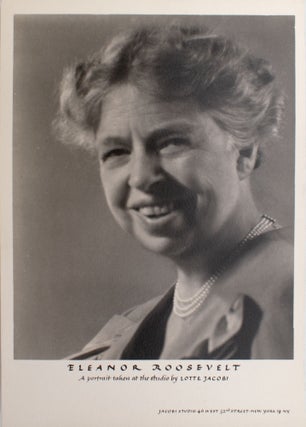 Item #329333 Eleanor Roosevelt, a portrait taken at the studio. Eleanor Roosevelt, Lotte Jacobi