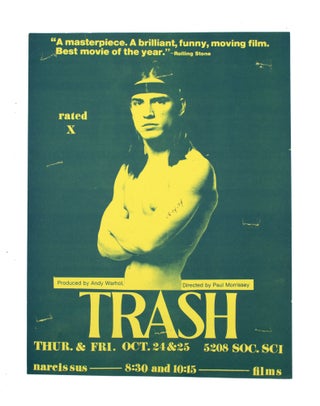 Item #329368 Trash [film poster; Oct 24 & 25, 5208 Soc. Sci]. Andy Warhol