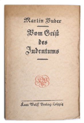 Item #329531 Vom Geist des Judentums. Martin Buber