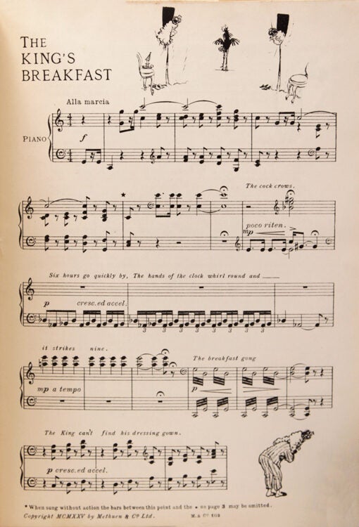 The King's Breakfast. Words by A.A. Milne, Music by H. Fraser-Simson