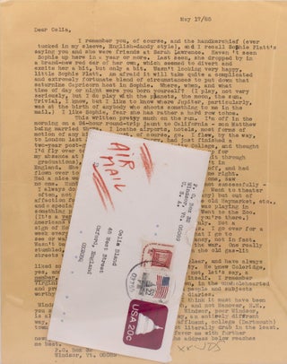 Item #329774 Two typed letters, signed "xx JDS" and "JDS", to poet Celia Bland, 17 May and 26...