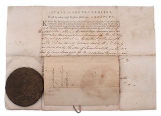 Item #329859 Partly printed document signed, granting 1000 acres of land in the district of...