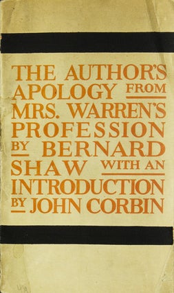 Item #33004 The Author's Apology from Mrs. Warren's Profession. With an Introduction by John...