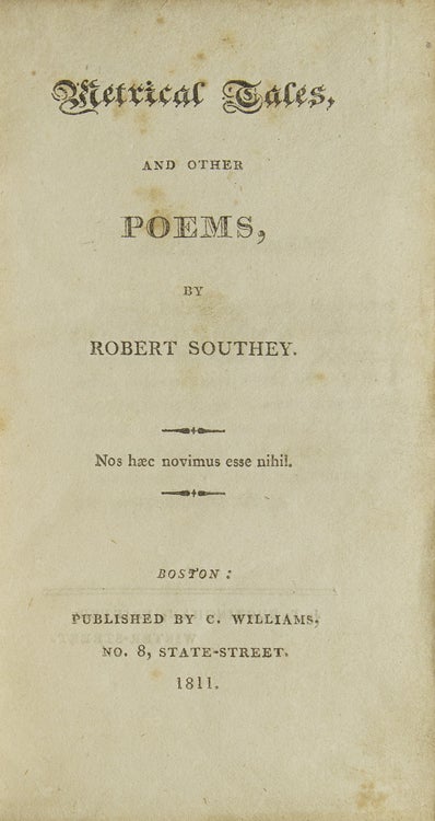 Metrical Tales and other Poems