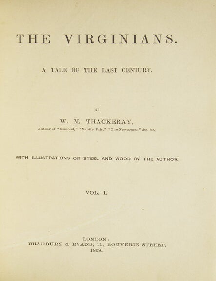 The Virginians. A Tale of the Last Century
