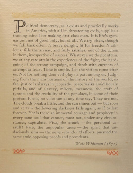 ("Political democracy, as it exists and practically works...")/ A Christmas Greeting from Alice and Rollo Silver, 1972