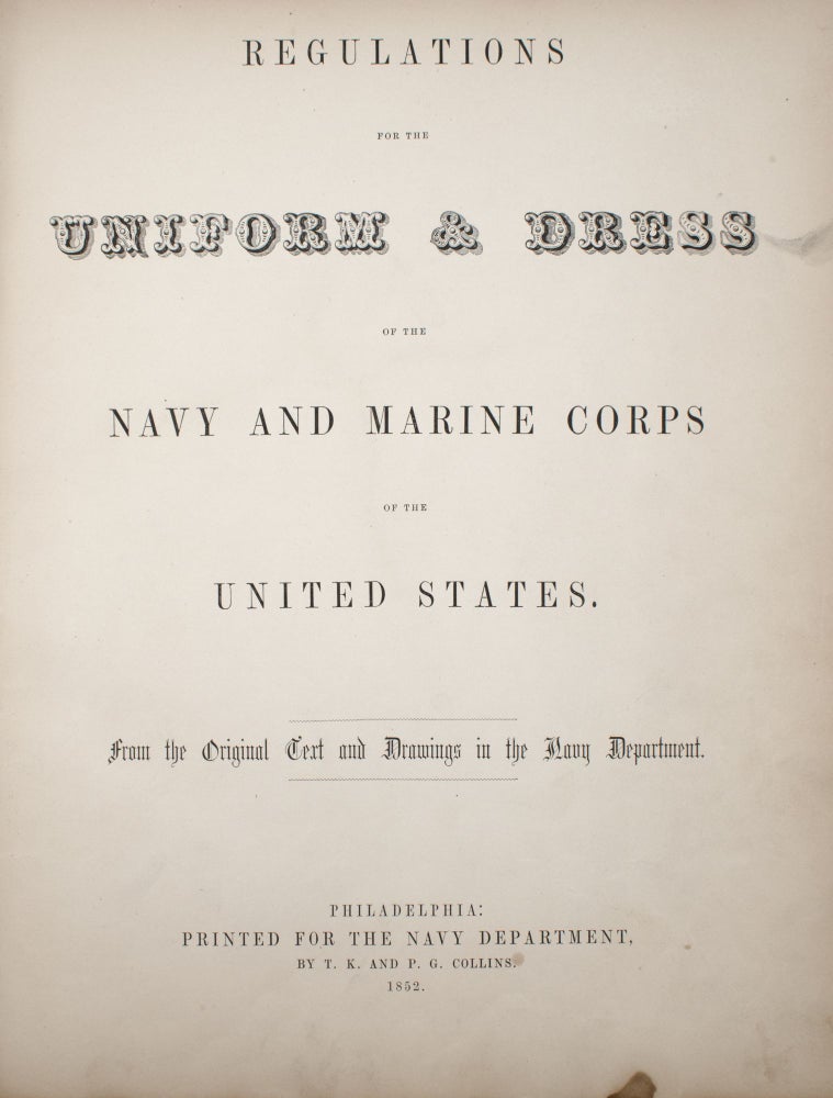 Regulations for the Uniform & Dress of the Navy and Marine Corps of the United States