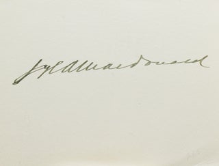 Item #33286 Card signed "J. H. A. Macdonald" John Hay A. Macdonald, Lord Kinsburgh