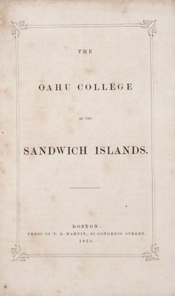 Item #332945 The Oahu College at the Sandwich Islands. Hawaii