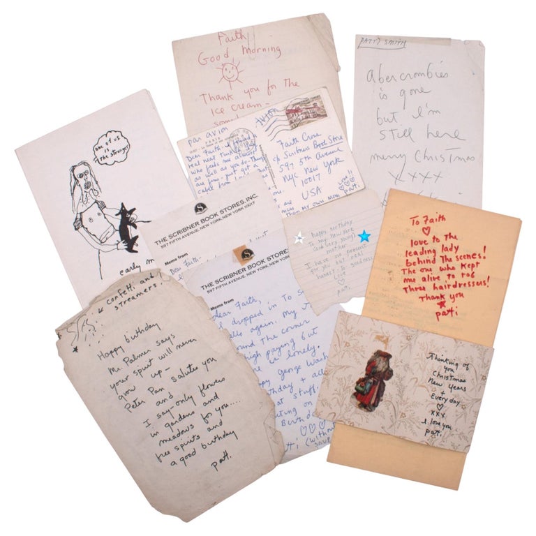 Item #333039 Group of Autograph Notes, signed (“Patti”), to Faith Cross, “my New York mother”. Patti Smith.