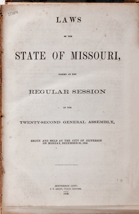 Laws of the State of Missouri, passed at the Regular Session of the Twenty-Second General Assembly