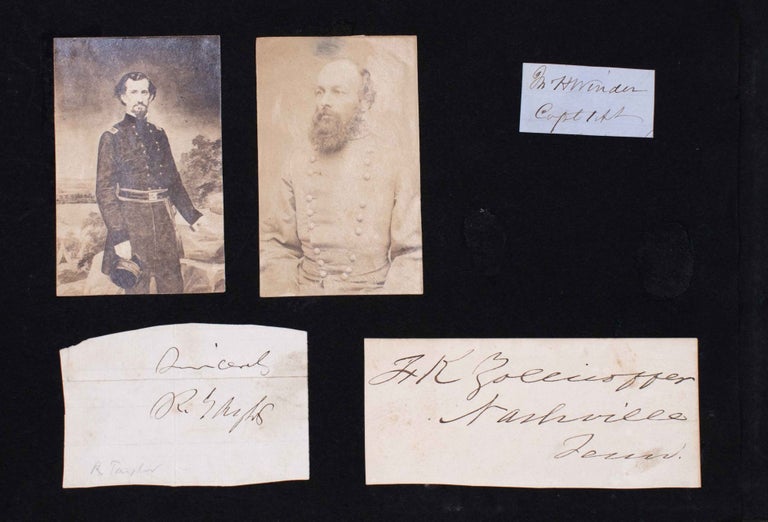 Album of clipped signatures of Union and Confederate officers, Civil War songsheets and a few unmounted cdvs