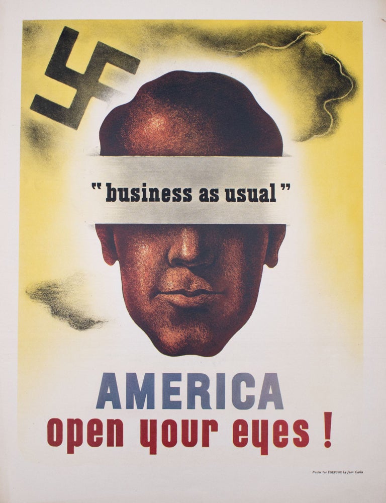 Item #333138 "Business As Usual" poster. Jean Carlu.