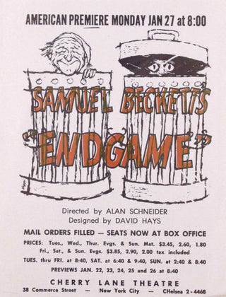 Item #333192 Handbill for the American Premiere of Samuel Beckett's Endgame at Cherry Lane...