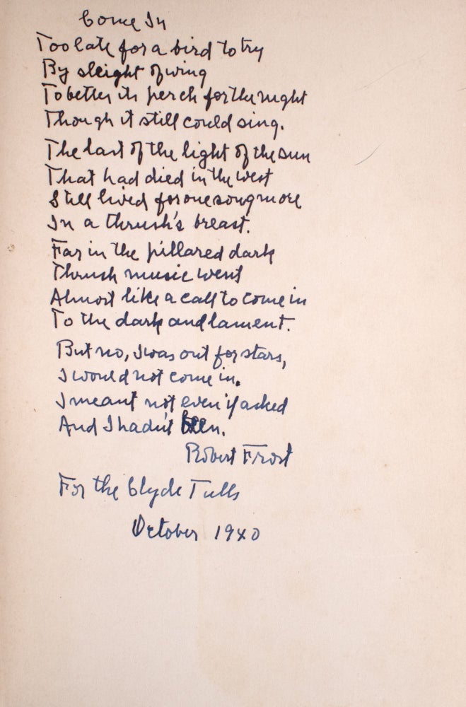 Collected Poems of Robert Frost 1939