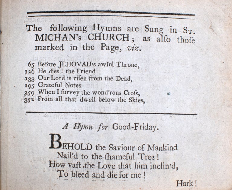 A COLLECTION OF HYMNS FOR THE USE OF THE CONGREGATION In Plunket-Street Meeting-House