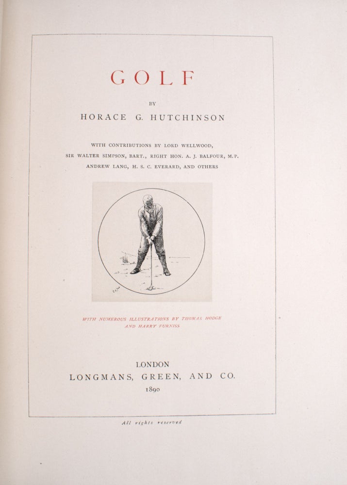 Golf. [Series title: The Badminton Library of Sports and Pastimes]