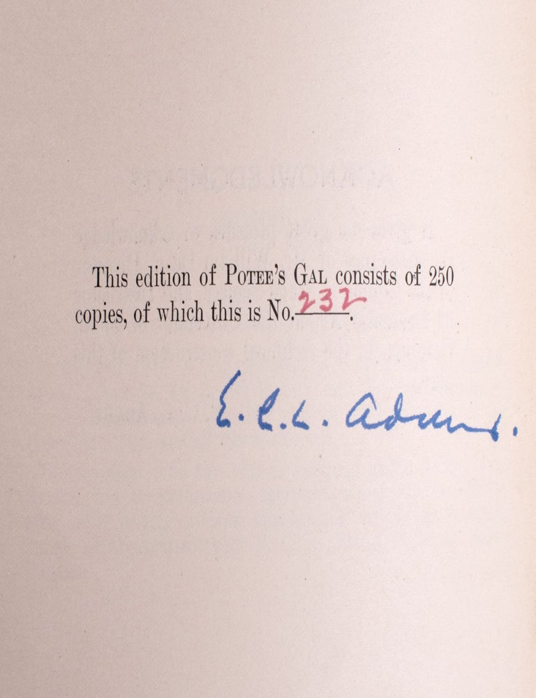 Potee's Gal. A Drama of Negro Life Near the Big Congaree Swamps by E. C. L. Adams