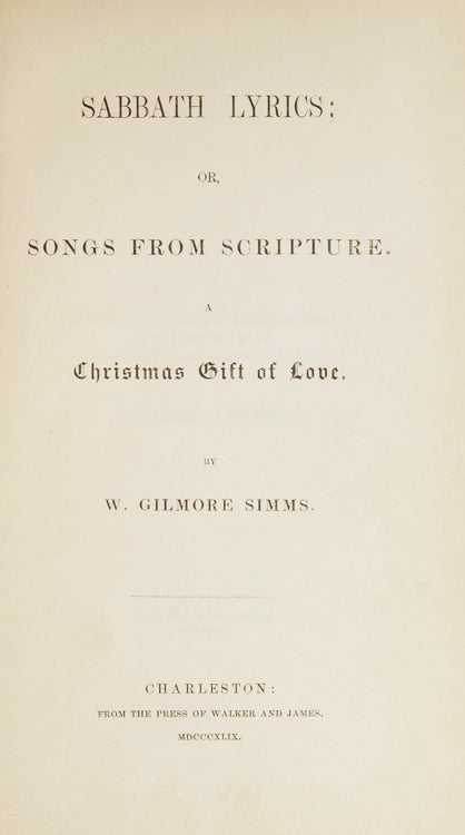 Sabbath Lyrics; or, Songs from Scripture. A Christmas Gift of Love