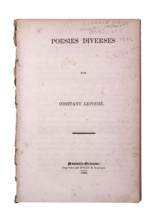 Item #333566 Poesies Diverses. Constant Lepouze