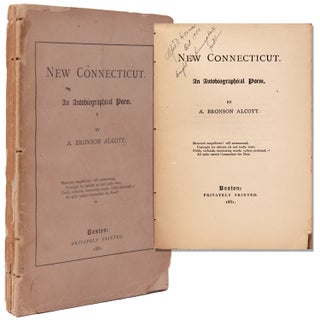 Item #333627 New Connecticut. An Autobiographical Poem. A. Bronson Alcott